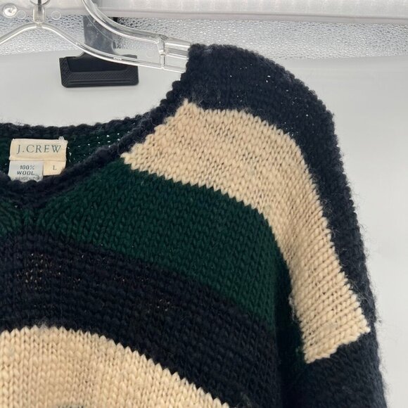 J.Crew Women's Wool Striped V-Neck Pullover Sweater Multicolor Size Large - Picture 5 of 8